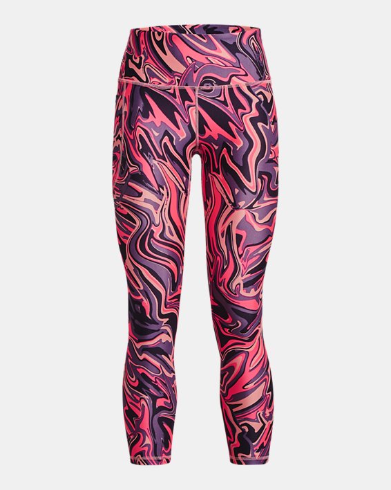 Damen HeatGear® Armour Printed 7/8 Leggings, Pink, pdpMainDesktop image number 4